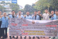 Aksi vandalisme Dewan Eksekutif Mahasiswa UIN Raden Fatah Palembang, Jumat (02/05/2025)