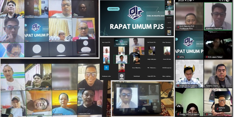 Suasana Rapat Umum PJS yang dilaksanakan secara online, Rabu (06/08/2025).